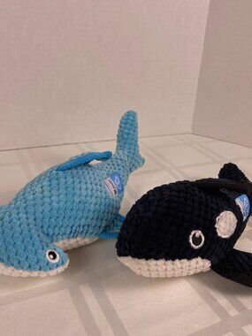Spunky Pup - Clean Earth Collection dog toys. Lot of 2-shark/whale